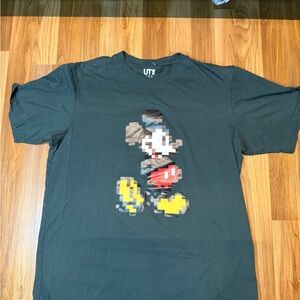 Disney Black Short Sleeve Tee with Vintage Cartoon Graphic